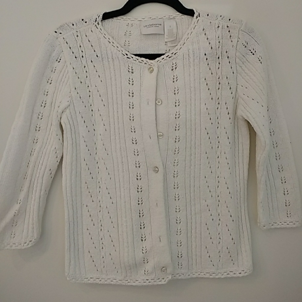 White cardigan